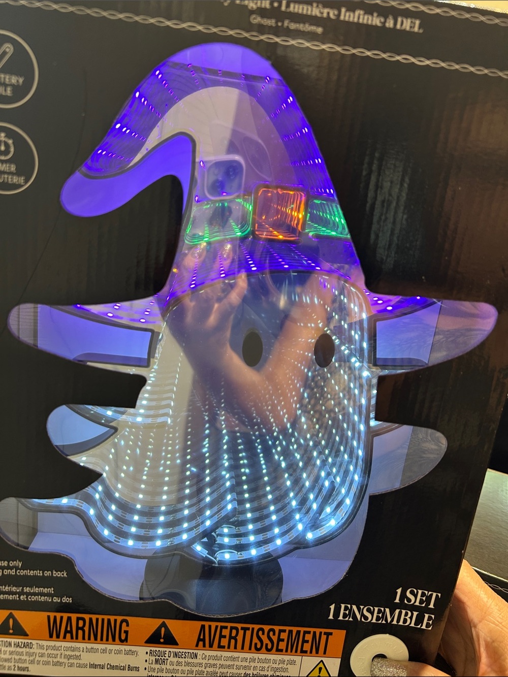 Ashland LED Ghost Witch Mirror Accent - Blue, Purple